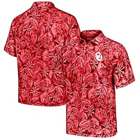 Men's Tommy Bahama Crimson Oklahoma Sooners Tropical Score IslandZone Polo