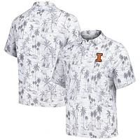 Men's Tommy Bahama Gray Illinois Fighting Illini Sport Cabana Shores IslandZone Tri-Blend Polo