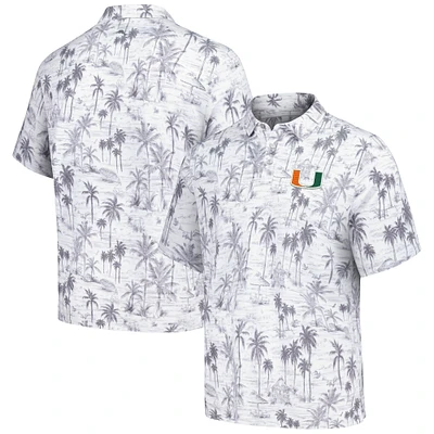 Men's Tommy Bahama Gray Miami Hurricanes Sport Cabana Shores IslandZone Tri-Blend Polo