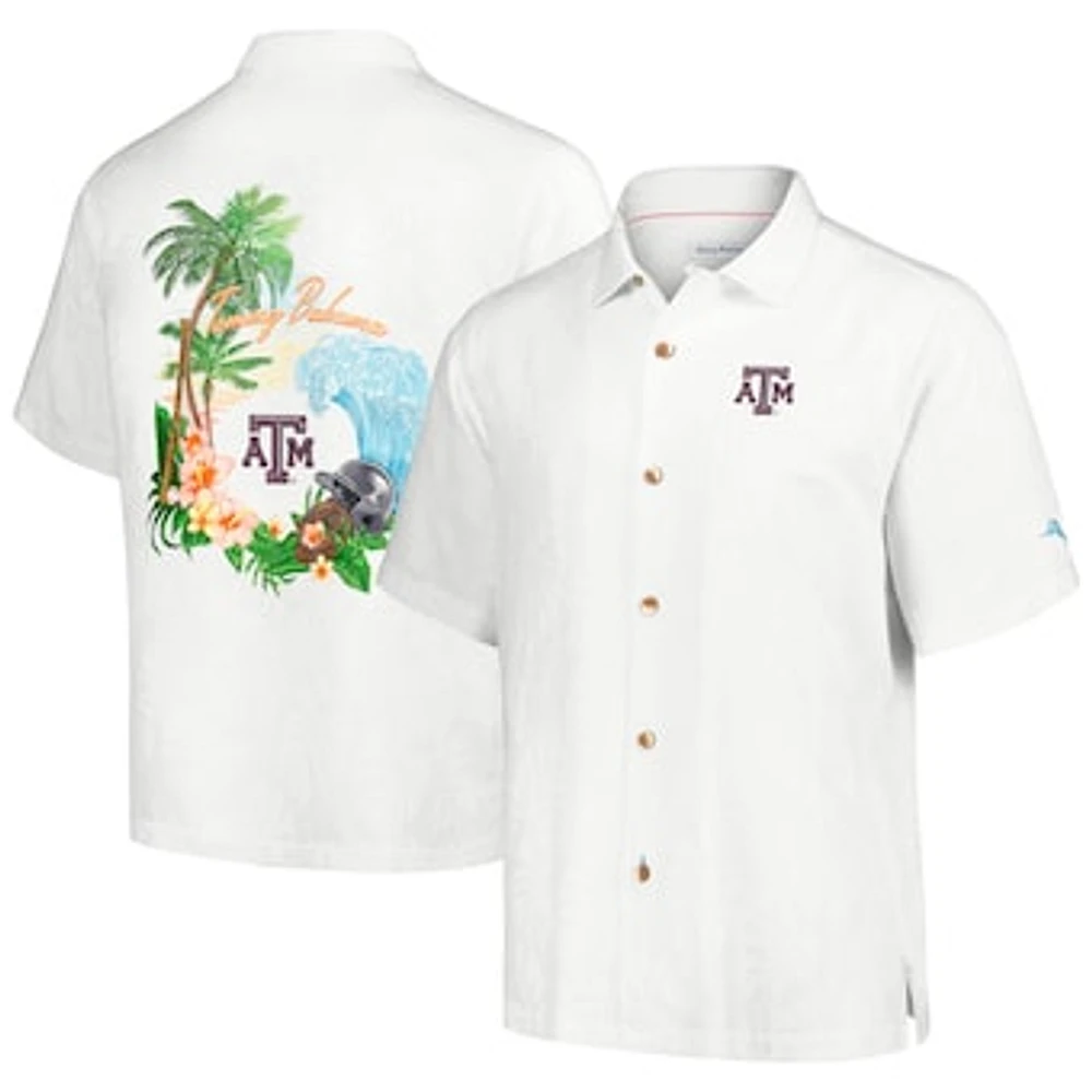 Men's Tommy Bahama White Texas A&M Aggies Castaway Game Camp Button-Up Shirt