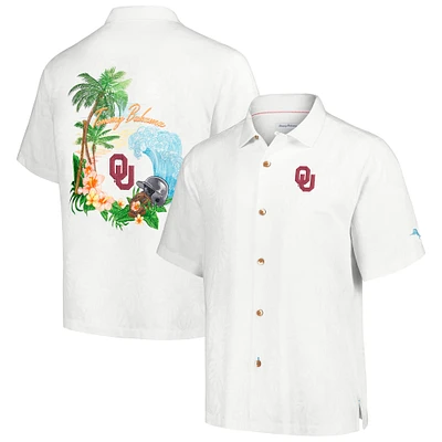 Men's Tommy Bahama White Oklahoma Sooners Castaway Game Camp Button-Up Shirt