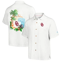 Men's Tommy Bahama White Oklahoma Sooners Castaway Game Camp Button-Up Shirt