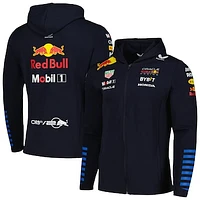 Men's Castore Navy Red Bull Racing 2024 Team Full-Zip Tri-Blend Hoodie