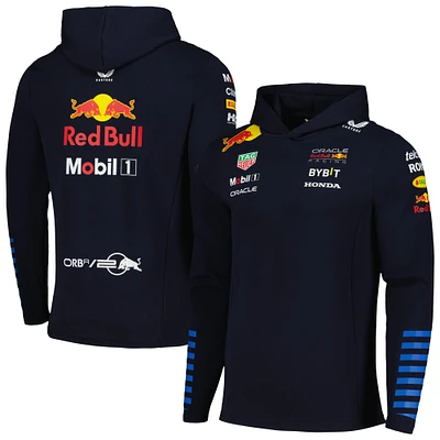 Men's Castore Navy Red Bull Racing 2024 Team Tri-Blend Pullover Hoodie