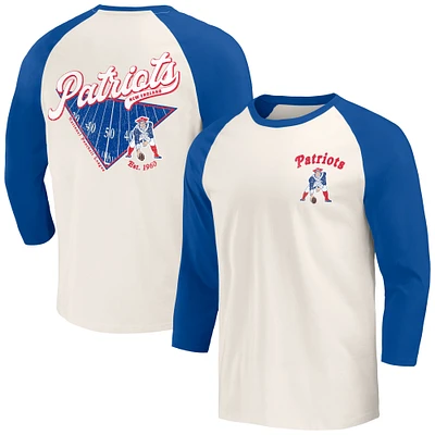 Men's Darius Rucker Collection by Fanatics Royal/White New England Patriots Raglan 3/4 Sleeve T-Shirt