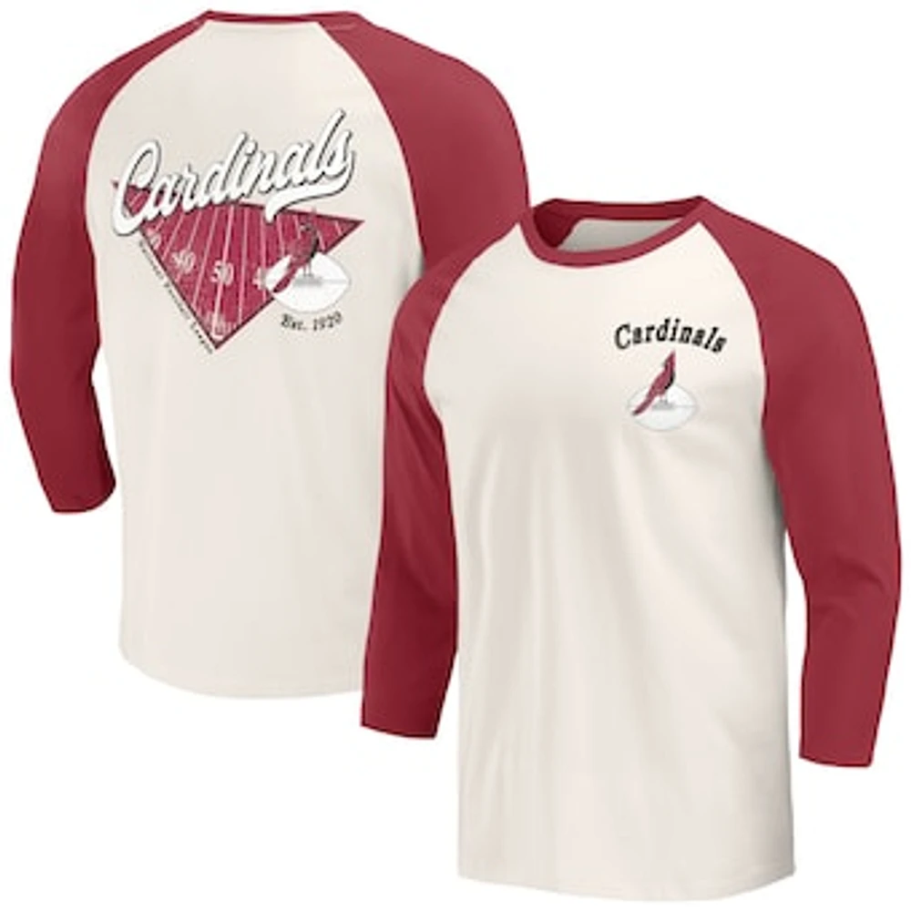 Men's Darius Rucker Collection by Fanatics Cardinal/White Arizona Cardinals Raglan 3/4 Sleeve T-Shirt