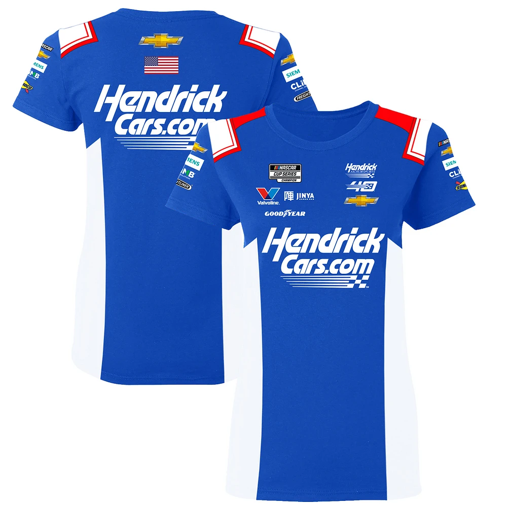 Women's Hendrick Motorsports Team Collection  Blue Kyle Larson HendrickCars.com Uniform T-Shirt