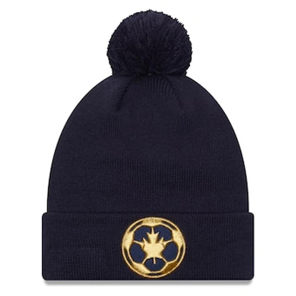 Men's New Era  Blue Vancouver Whitecaps FC Jersey Hook Cuff Knit Hat with Pom