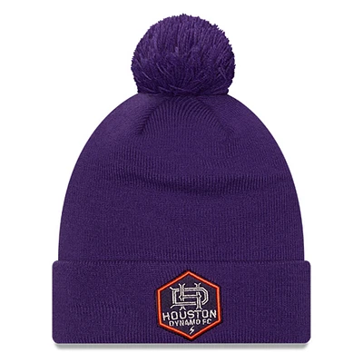 Men's New Era  Purple Houston Dynamo FC Jersey Hook Cuff Knit Hat with Pom