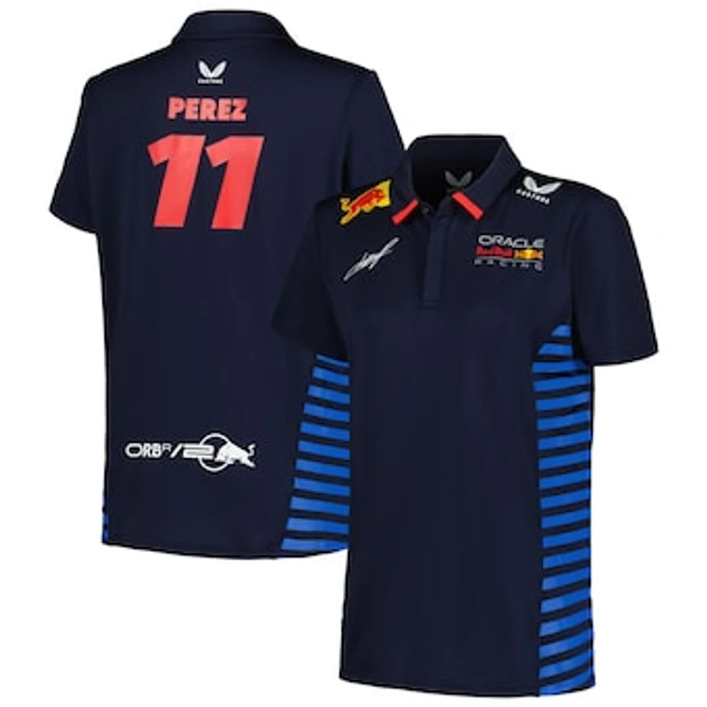 Women's Castore Sergio Perez Navy Red Bull Racing 2024 Team Polo