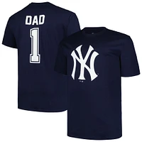 Men's Profile Navy New York Yankees Big & Tall #1 Dad T-Shirt