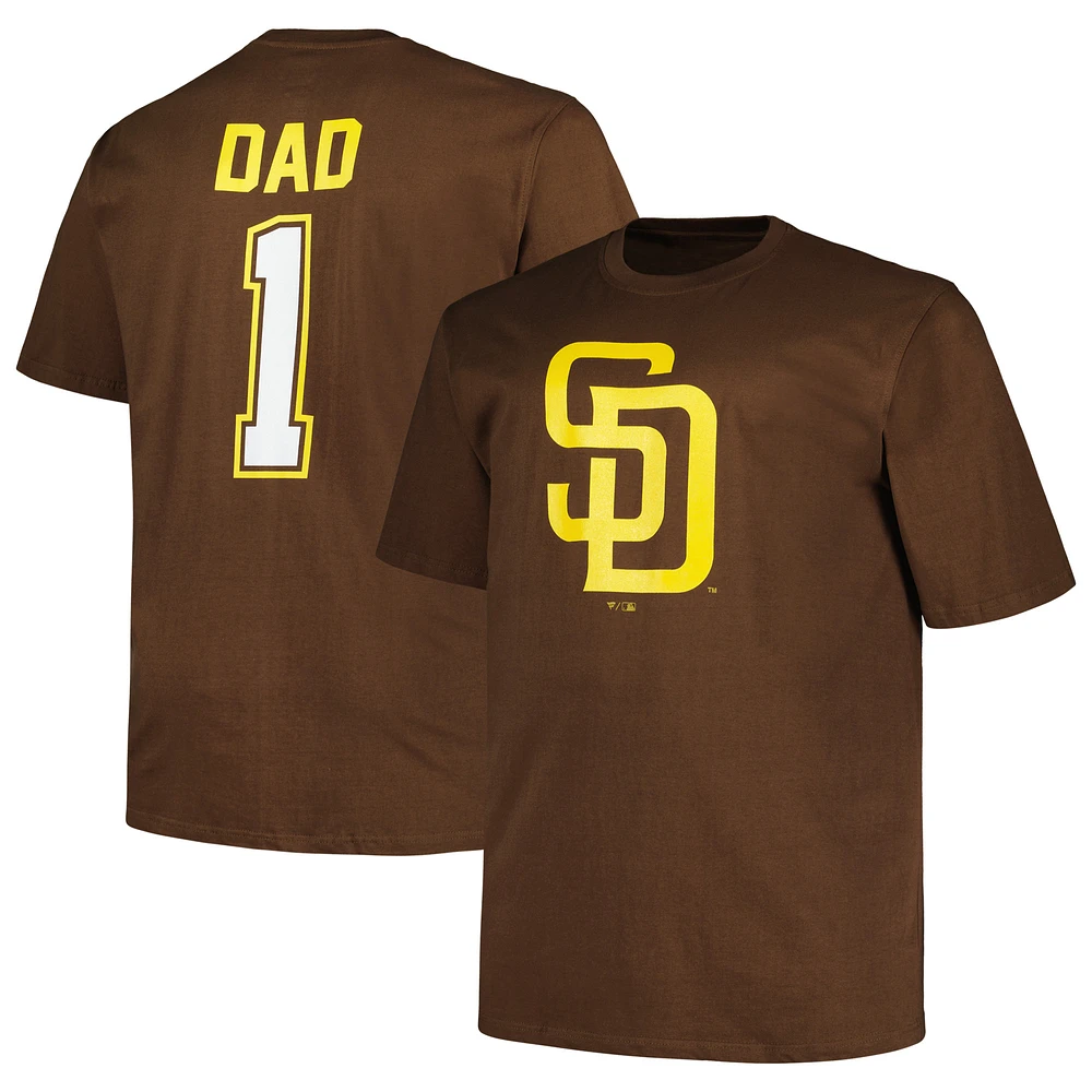 Men's Profile Brown San Diego Padres Big & Tall #1 Dad T-Shirt