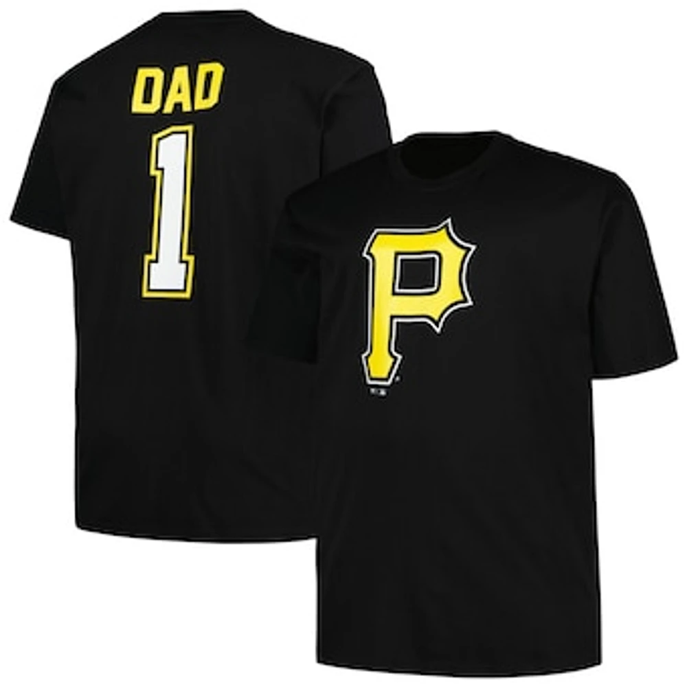 Men's Profile Black Pittsburgh Pirates Big & Tall #1 Dad T-Shirt