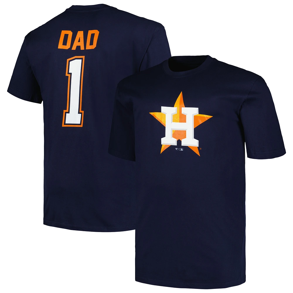 Men's Profile Navy Houston Astros Big & Tall #1 Dad T-Shirt