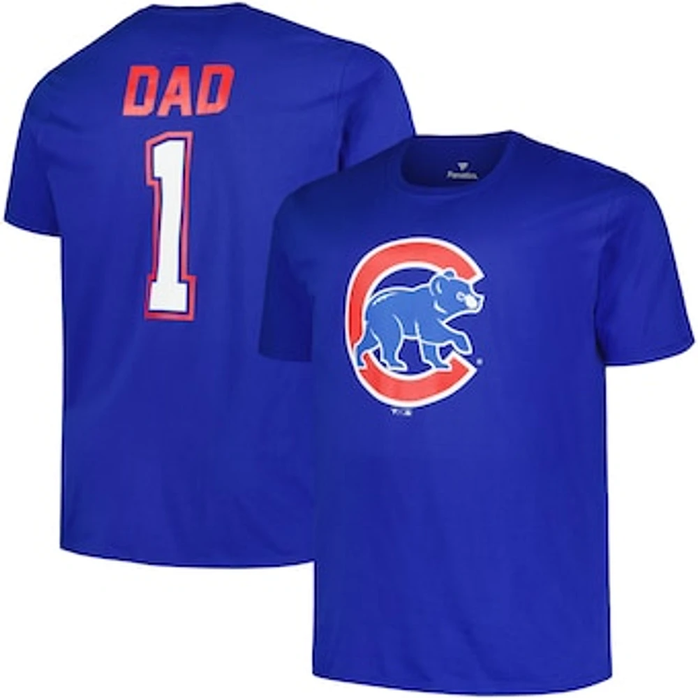 Men's Profile Royal Chicago Cubs Big & Tall #1 Dad T-Shirt