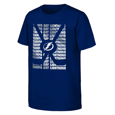 Youth Blue Tampa Bay Lightning Box T-Shirt