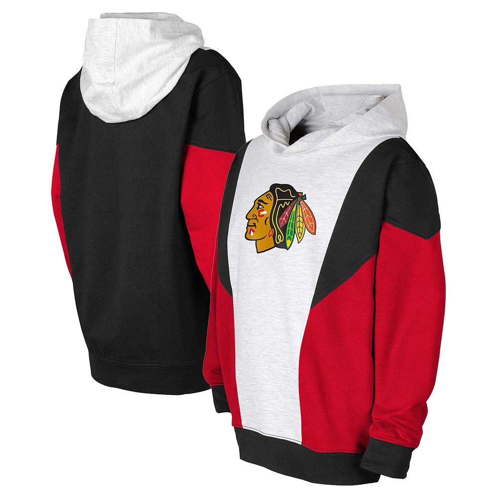 Youth Ash/Black Chicago Blackhawks Champion League Fleece Pullover Hoodie