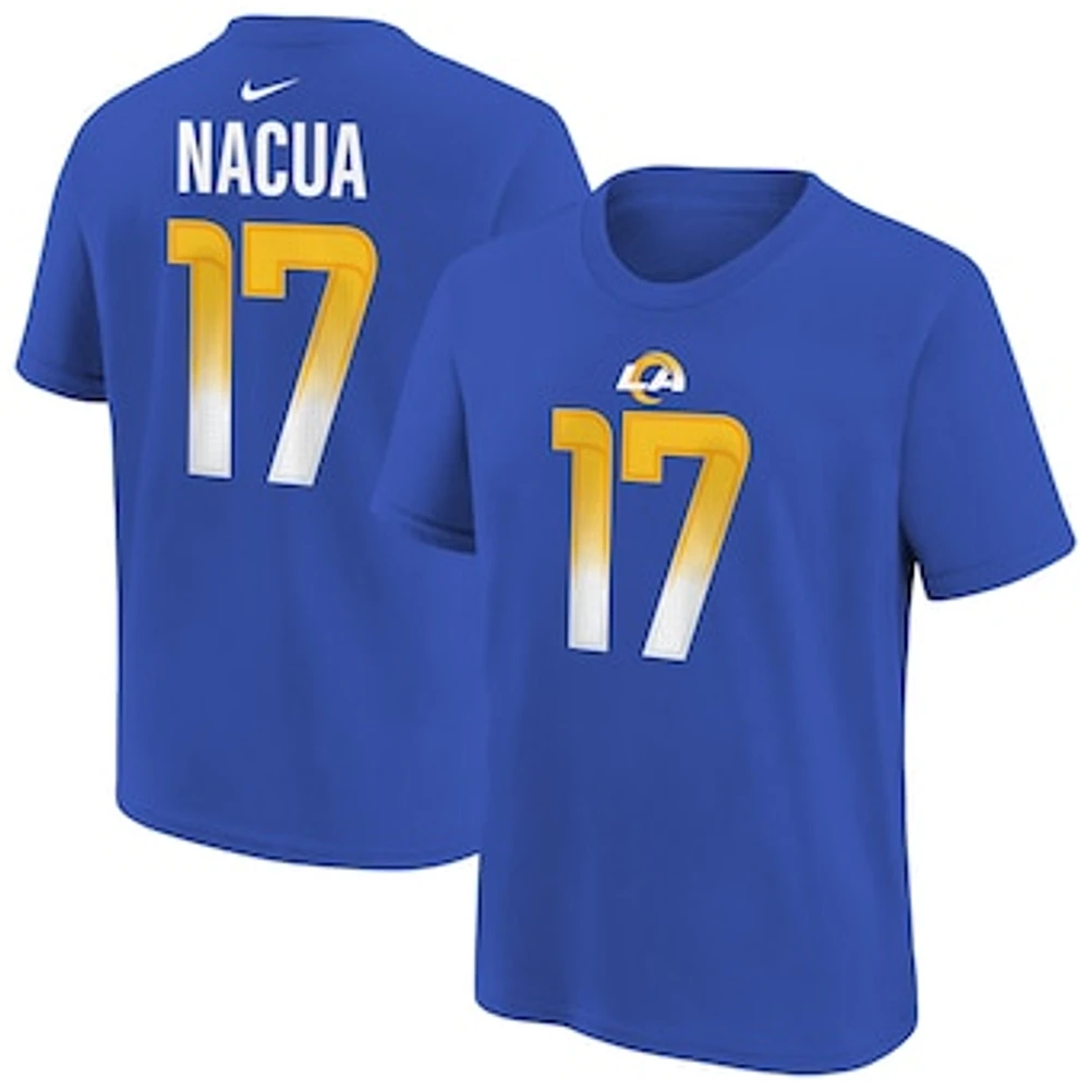 Youth Nike Puka Nacua Royal Los Angeles Rams Player Name & Number T-Shirt