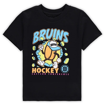 Toddler Black Boston Bruins Break Through T-Shirt