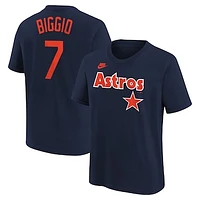 Youth Nike Craig Biggio Navy Houston Astros Cooperstown Collection Name & Number T-Shirt