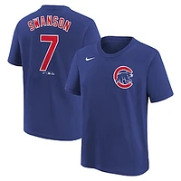 Youth Nike Dansby Swanson Royal Chicago Cubs Home Player Name & Number T-Shirt