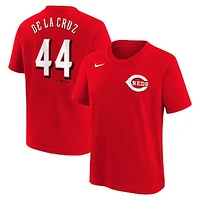 Youth Nike Elly De La Cruz Red Cincinnati Reds Home Player Name & Number T-Shirt