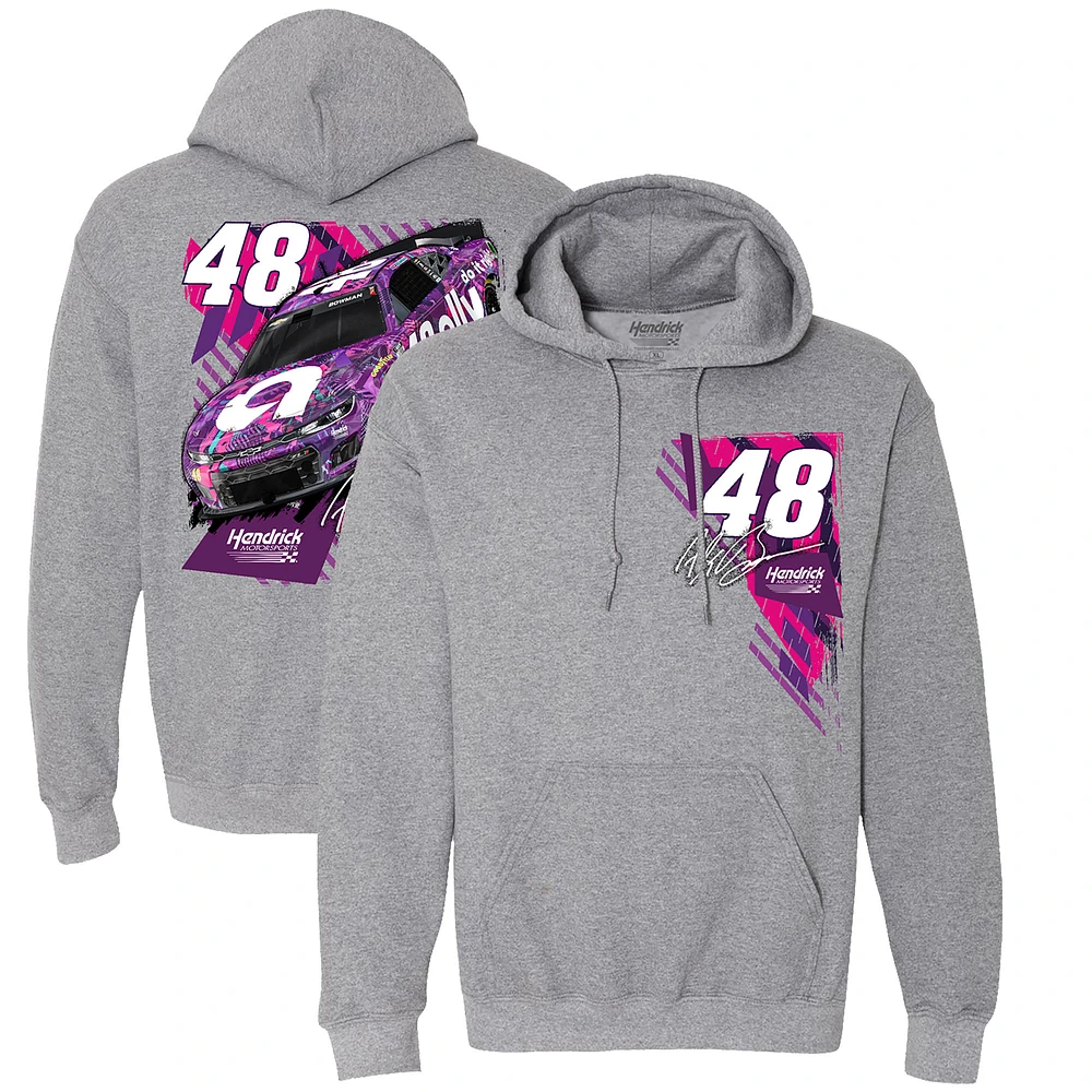 Men's Hendrick Motorsports Team Collection  Heather Charcoal Alex Bowman Ally Pullover Hoodie