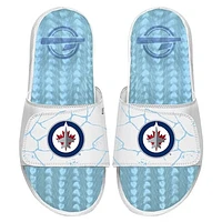 Men's ISlide  White Winnipeg Jets Ice Gel Slide Sandals