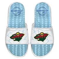 Men's ISlide  White Minnesota Wild Ice Gel Slide Sandals