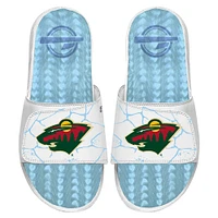 Men's ISlide  White Minnesota Wild Ice Gel Slide Sandals