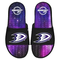 Men's ISlide  Black Anaheim Ducks Galaxy Gel Slide Sandals