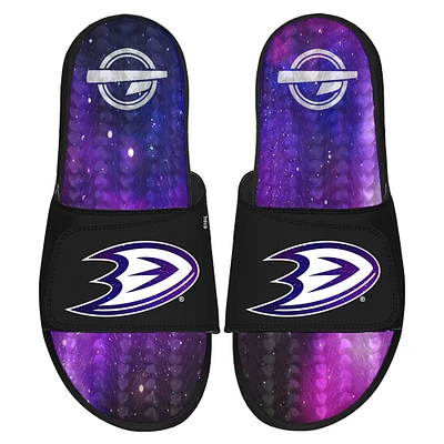 Men's ISlide  Black Anaheim Ducks Galaxy Gel Slide Sandals