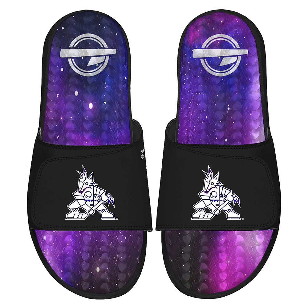 Men's ISlide Black Arizona Coyotes Galaxy Gel Slide Sandals