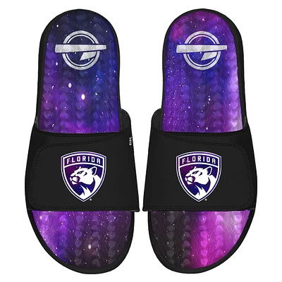 Men's ISlide  Black Florida Panthers Galaxy Gel Slide Sandals