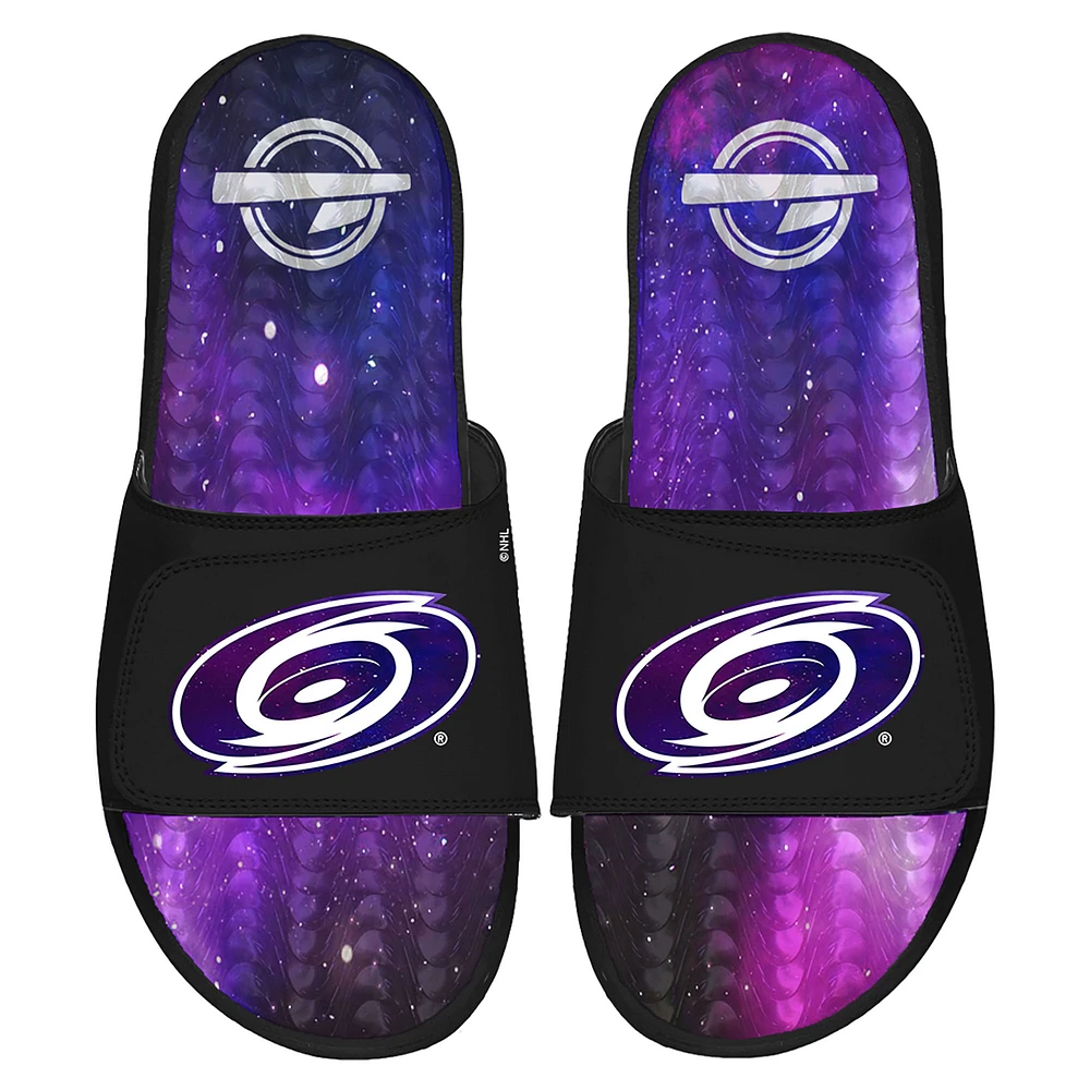 Men's ISlide Black Carolina Hurricanes Galaxy Gel Slide Sandals