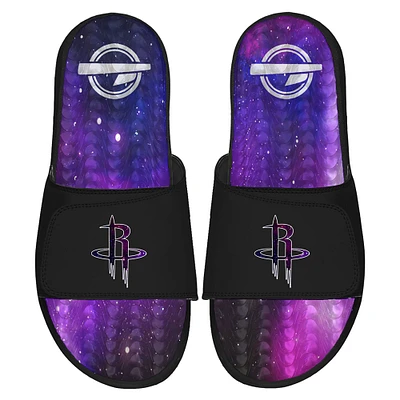 Men's ISlide  Black Houston Rockets Galaxy Gel Slide Sandals