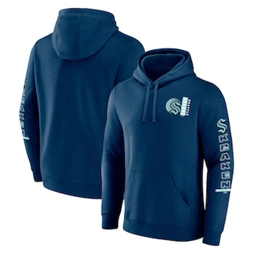 Men's Fanatics Deep Sea Blue Seattle Kraken Revolution Pullover Hoodie