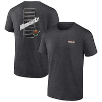 Men's Fanatics Heather Charcoal Minnesota Wild Backbone T-Shirt