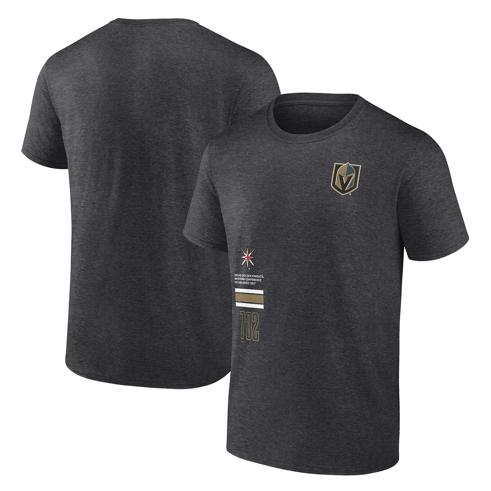 Men's Fanatics Heather Charcoal Vegas Golden Knights Represent T-Shirt