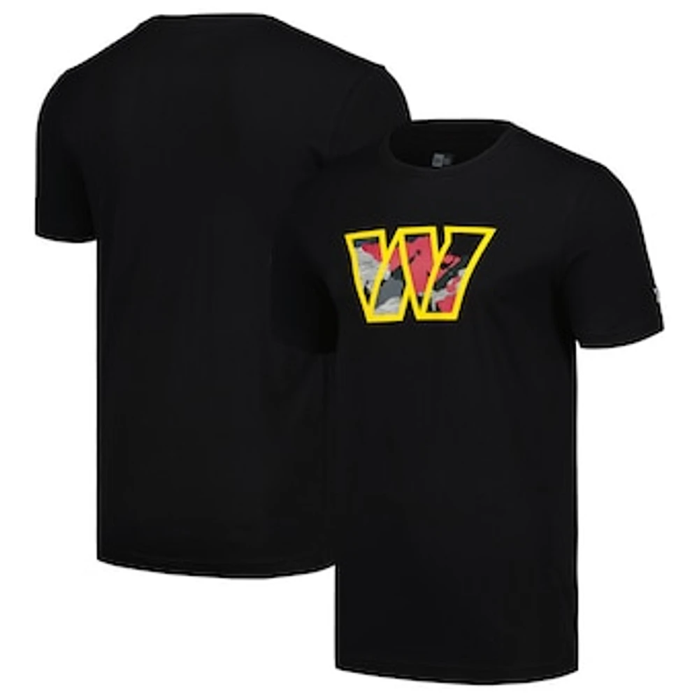 Men's New Era Black Washington Commanders Camo Logo T-Shirt