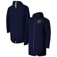 Men's Under Armour  Navy Notre Dame Fighting Irish 3-in-1 Infrared Down Coach's Performance Full-Zip Hoodie Stadium Jacket