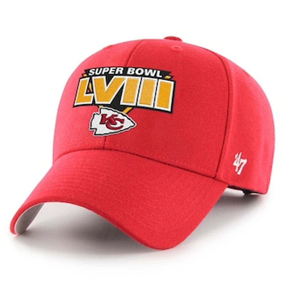 Men's '47  Red Kansas City Chiefs Super Bowl LVIII MVP Adjustable Hat