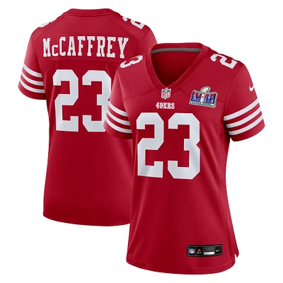 Women's Nike Christian McCaffrey Scarlet San Francisco 49ers Super Bowl LVIII Game Jersey