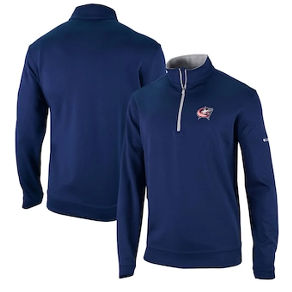 Men's Columbia Navy Columbus Blue Jackets Wickham Hills Omni-Wick Quarter-Zip Jacket