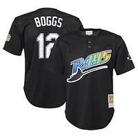 Youth Mitchell & Ness Wade Boggs Black Tampa Bay Rays Cooperstown Collection Mesh Batting Practice Jersey