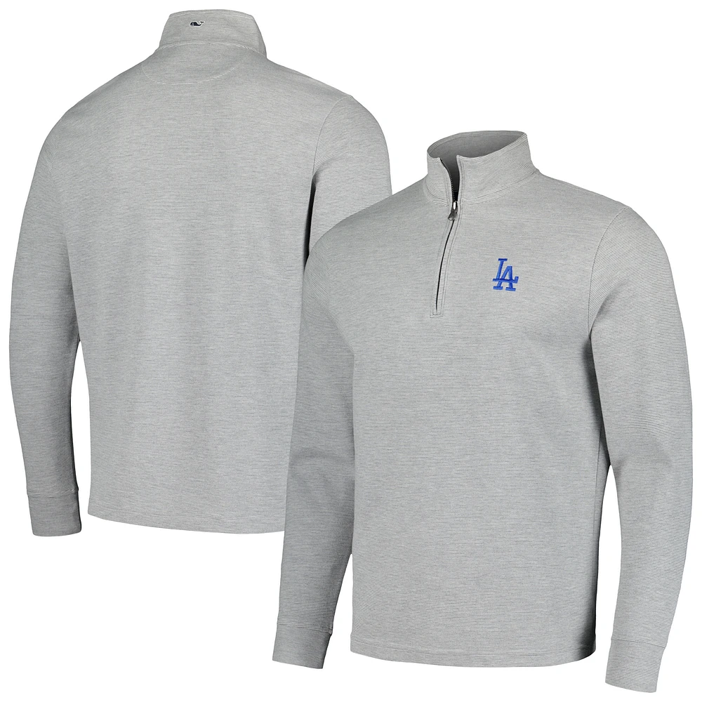 Men's Vineyard Vines Gray Los Angeles Dodgers Saltwater Quarter-Zip Jacket