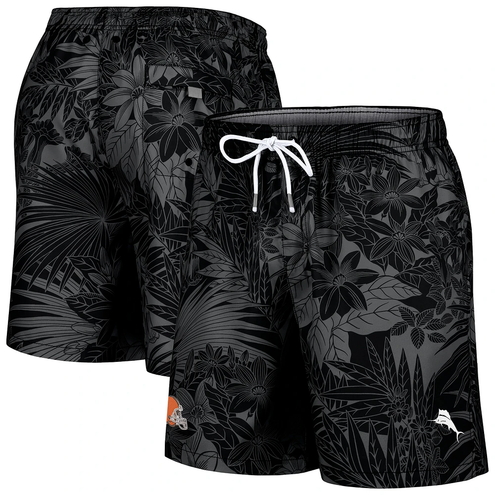 Men's Tommy Bahama Black Cleveland Browns Santiago Palms Board Shorts