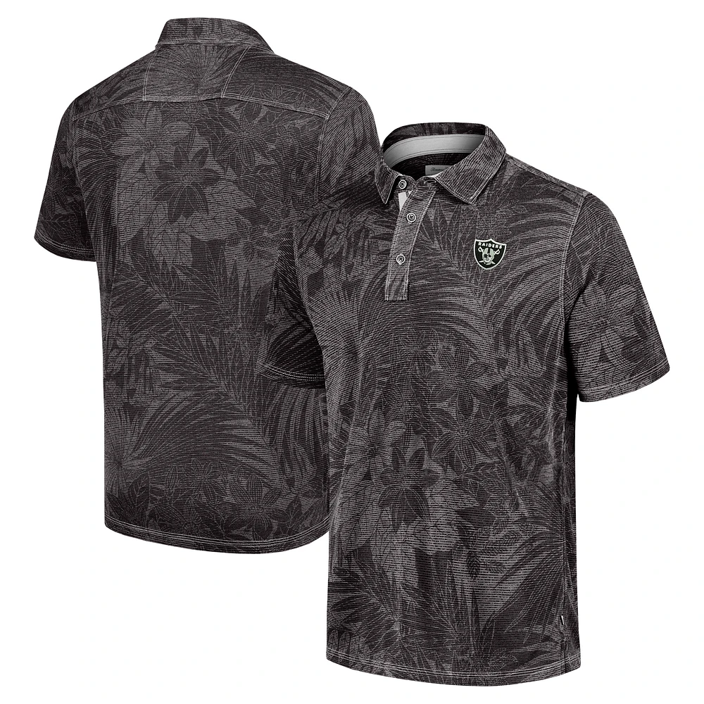 Men's Tommy Bahama Black Las Vegas Raiders Sport Santiago Paradise Polo