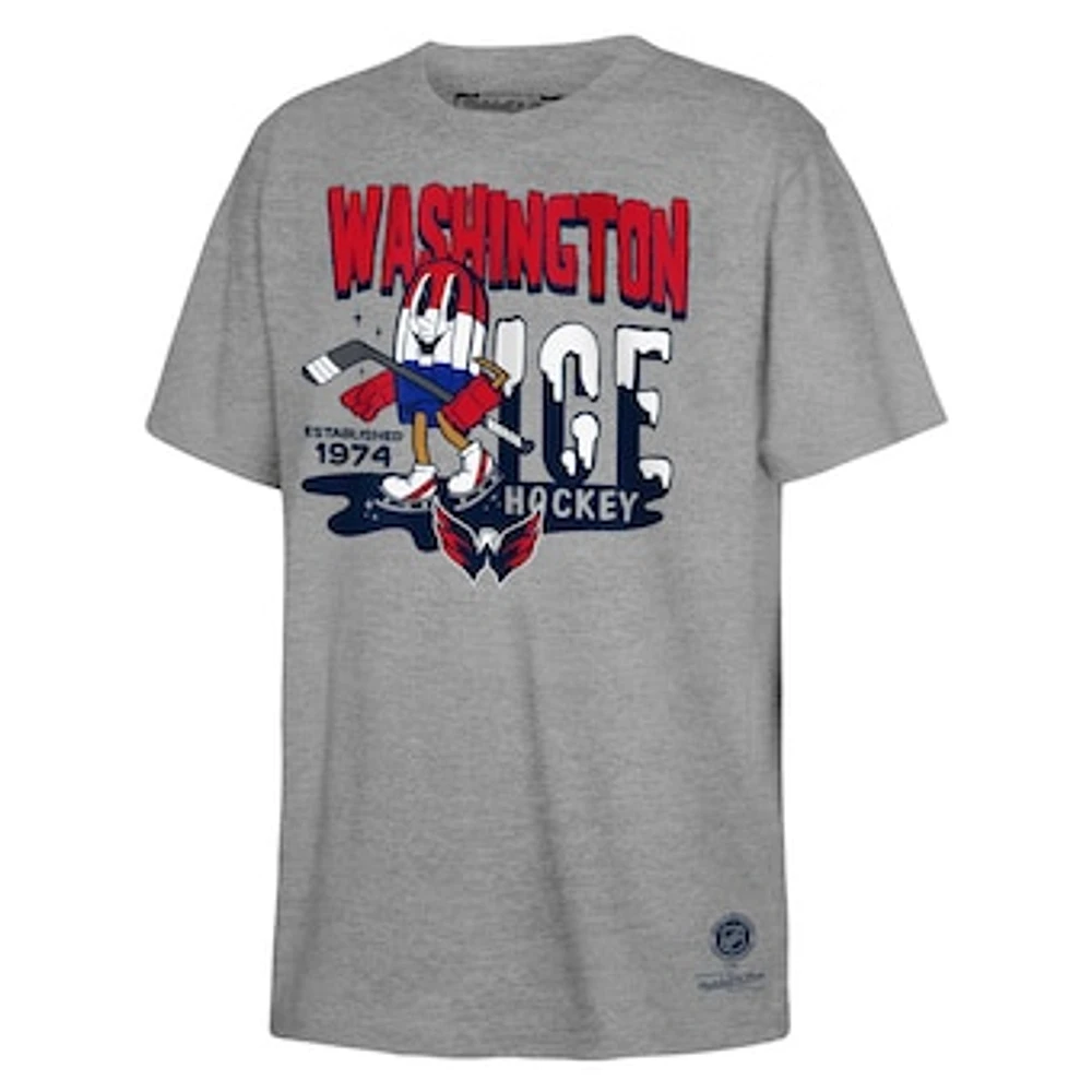 Youth Mitchell & Ness Gray Washington Capitals Popsicle T-Shirt