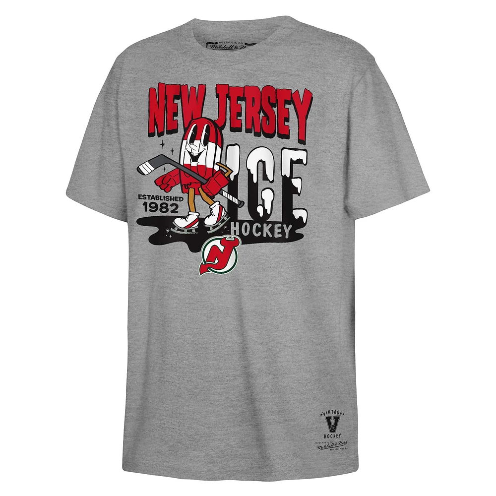 Youth Mitchell & Ness Gray New Jersey Devils Popsicle T-Shirt